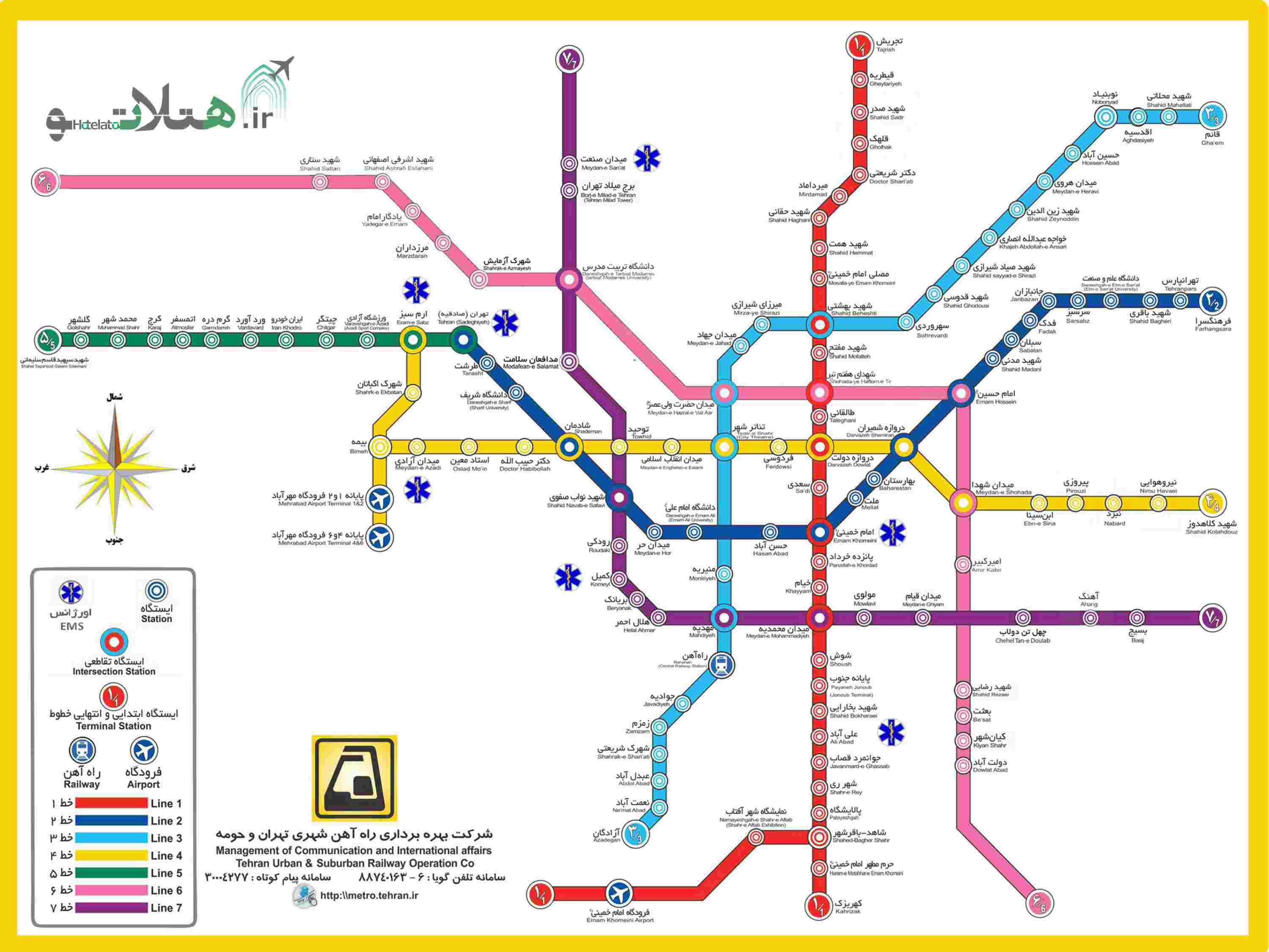 نقشه مترو تهران